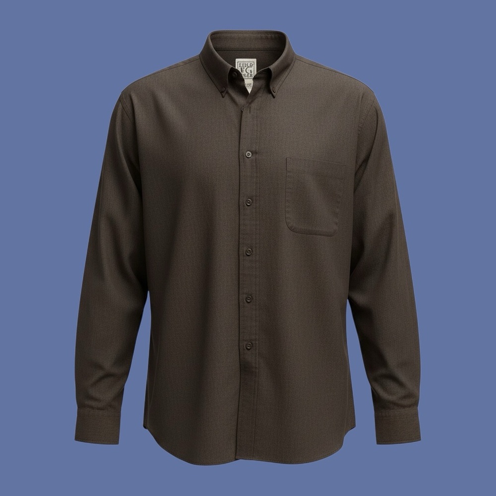 Field Gear Mens Grey Button Down, Size Large